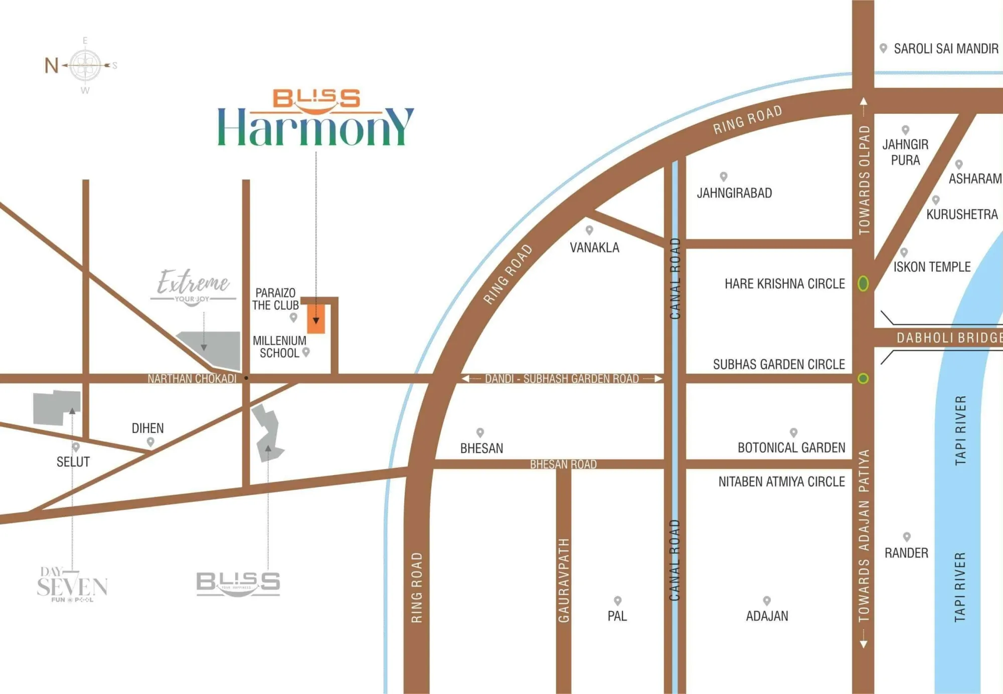 Bliss Harmony Location Map